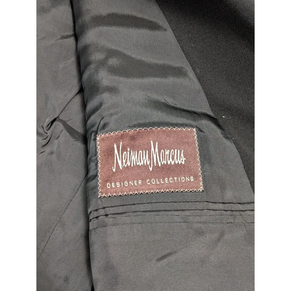 Armani Collezioni Mens 44L Black Wool Suit Jacket Notch Lapel Made in Italy Prom